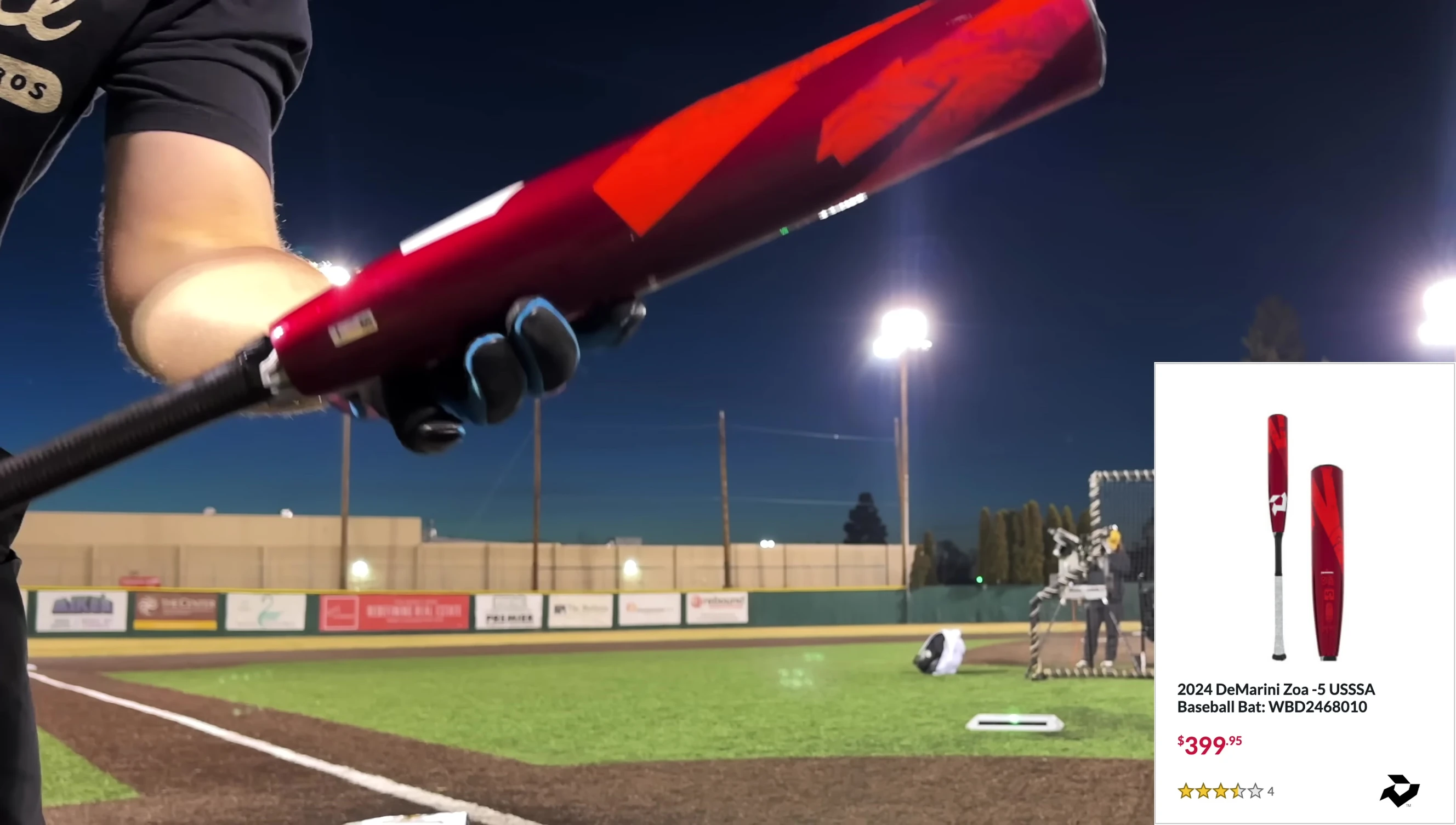 The DeMarini Zoa bat displayed