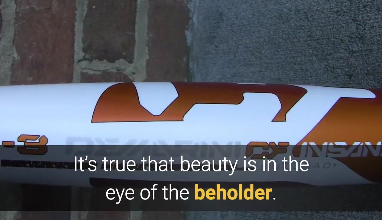 Another angle of the bat highlighting different aspects of its design.