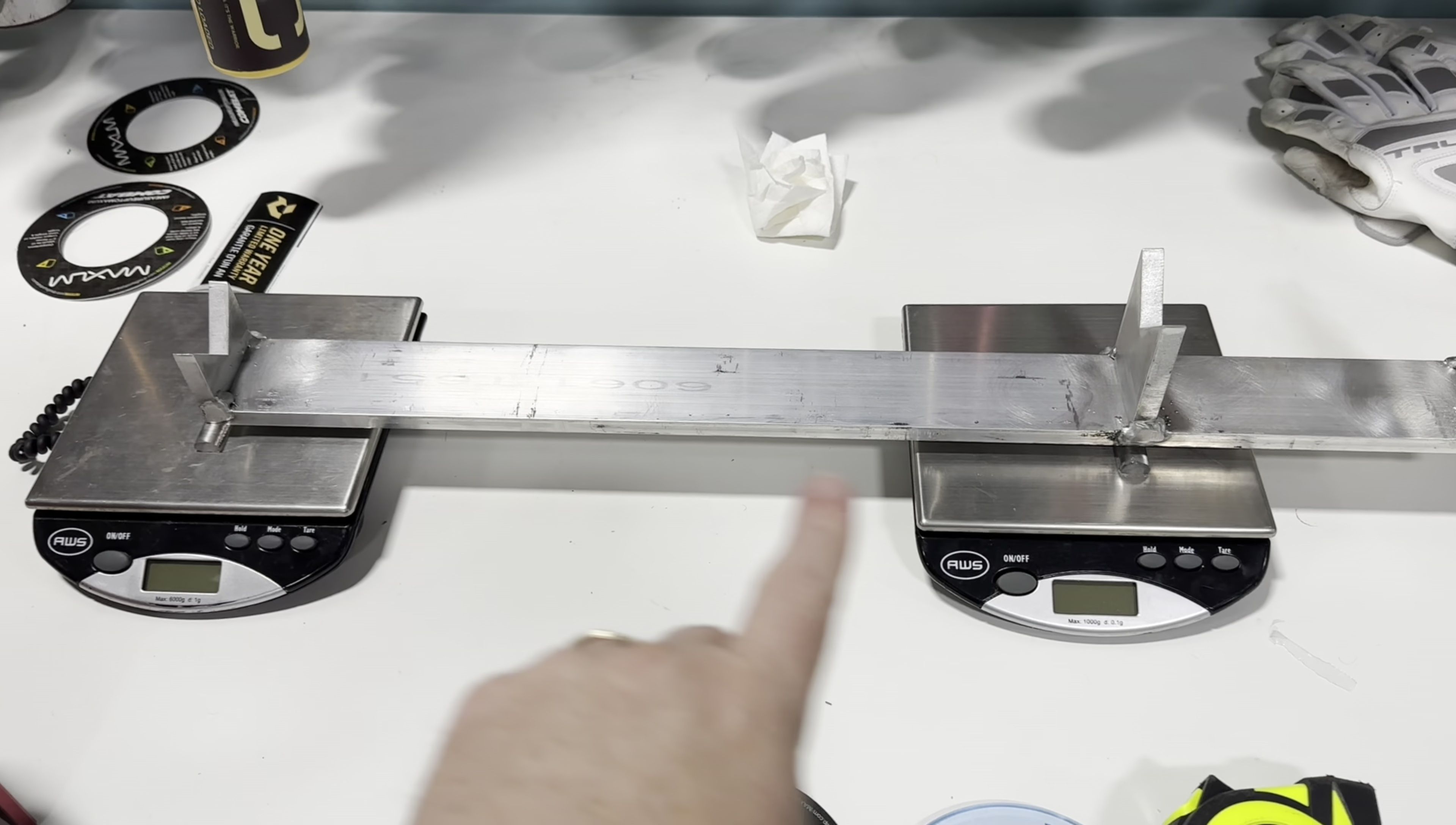 Scales used for measuring bat balance point