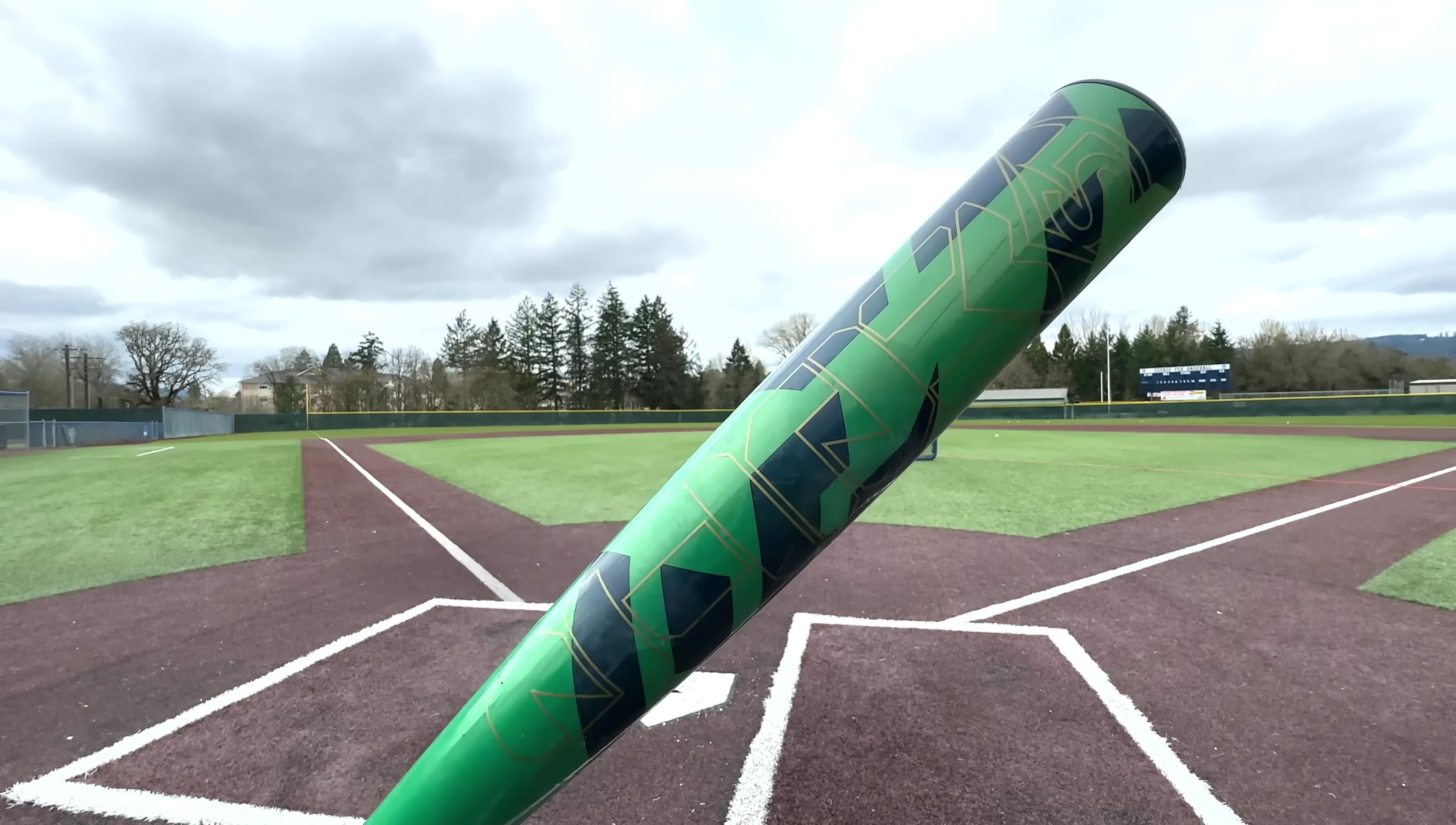 Close-up of the Meta bat, highlighting its balanced design