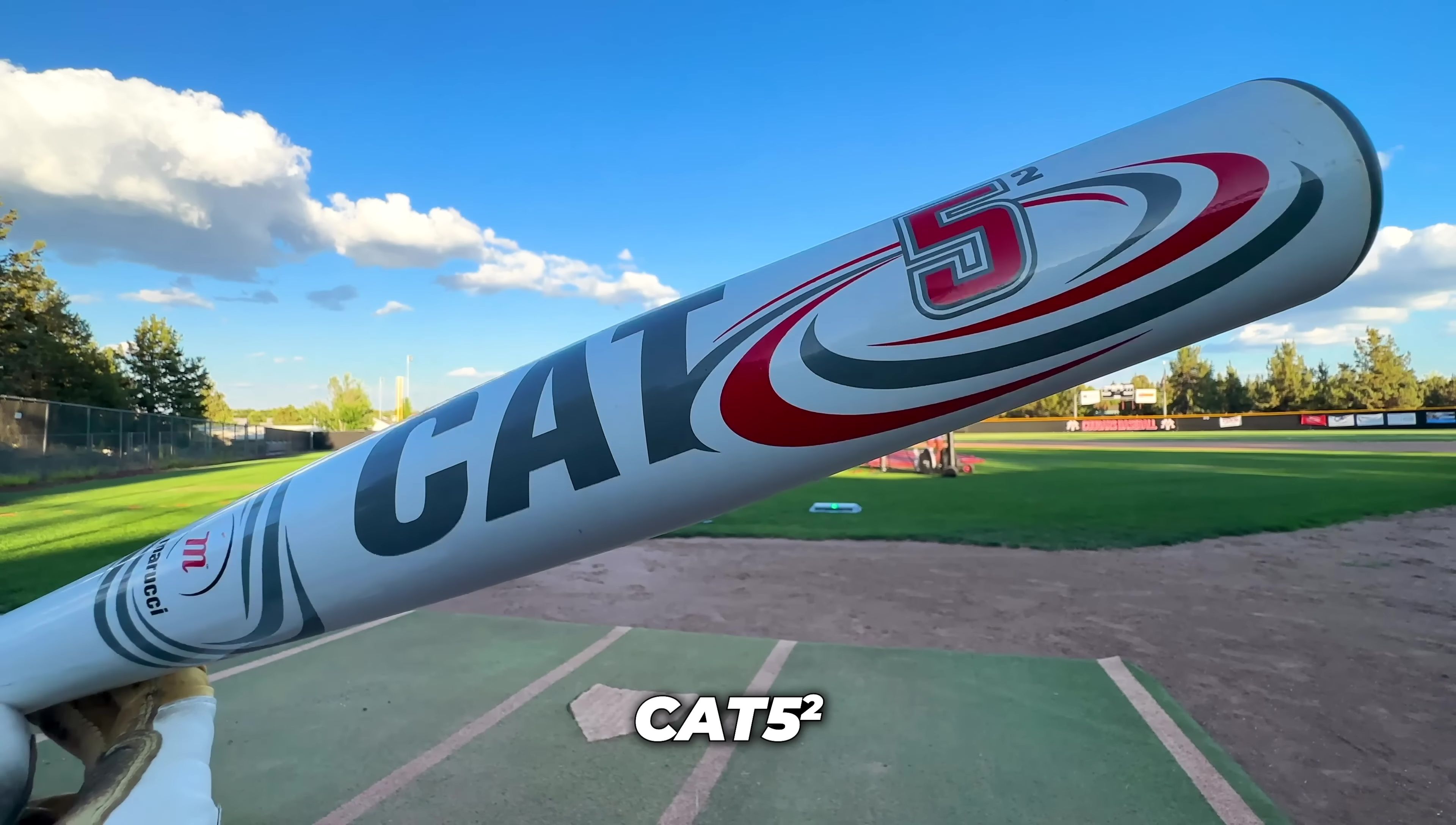 Close-up of the Marucci CAT5 Squared bat