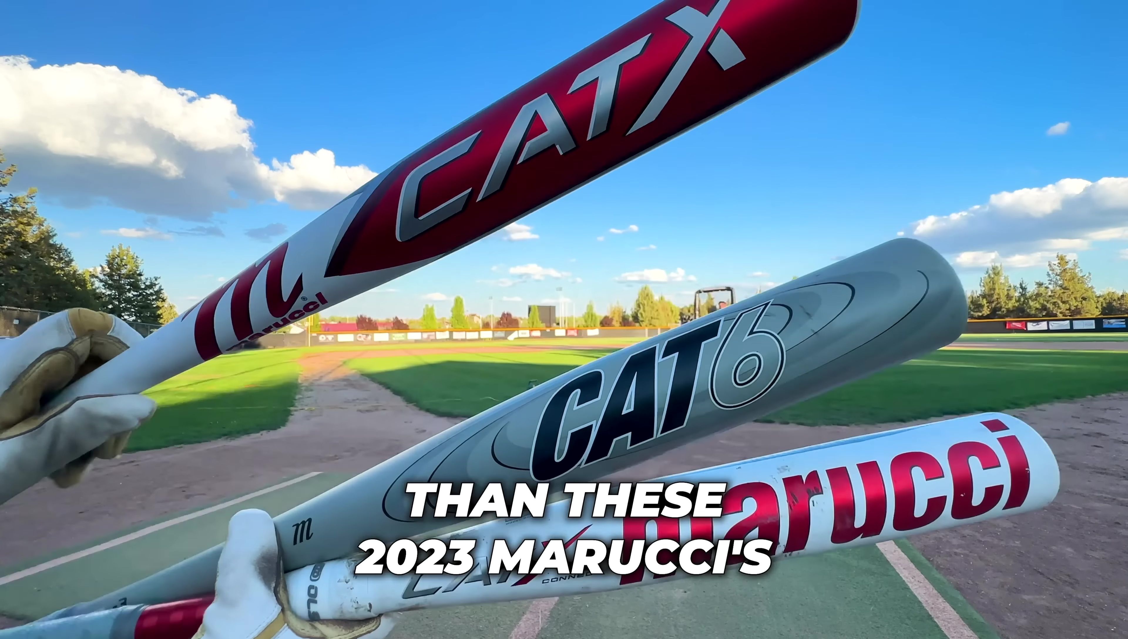 The Marucci CADX, CAT6, and CATX Connect bats lined up for comparison