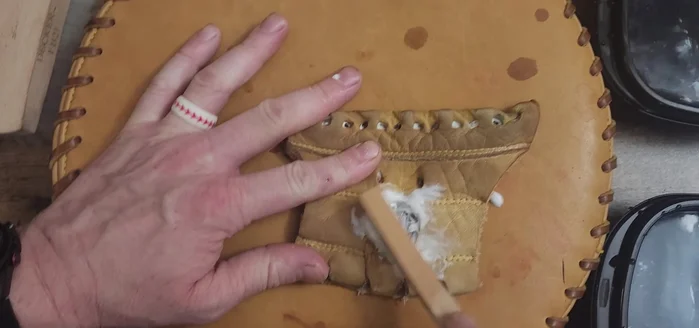 Repeat steps 3-7 as needed until the labels and glove are clean.