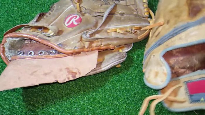 Assess the damage: Identify cracks and worn areas of the glove's palm.