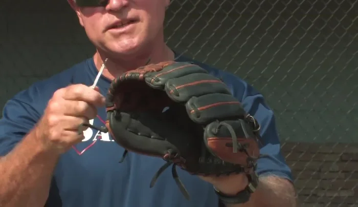 Use multiple pieces of leather lacing as needed.