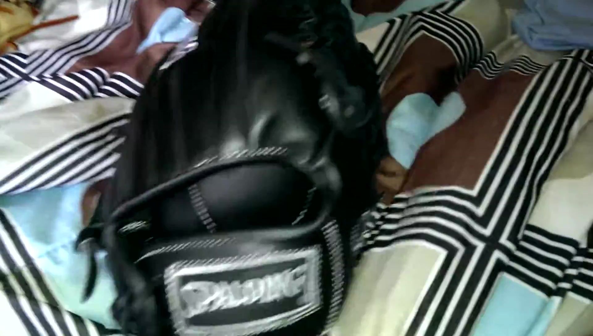 Close-up of the glove's soft leather