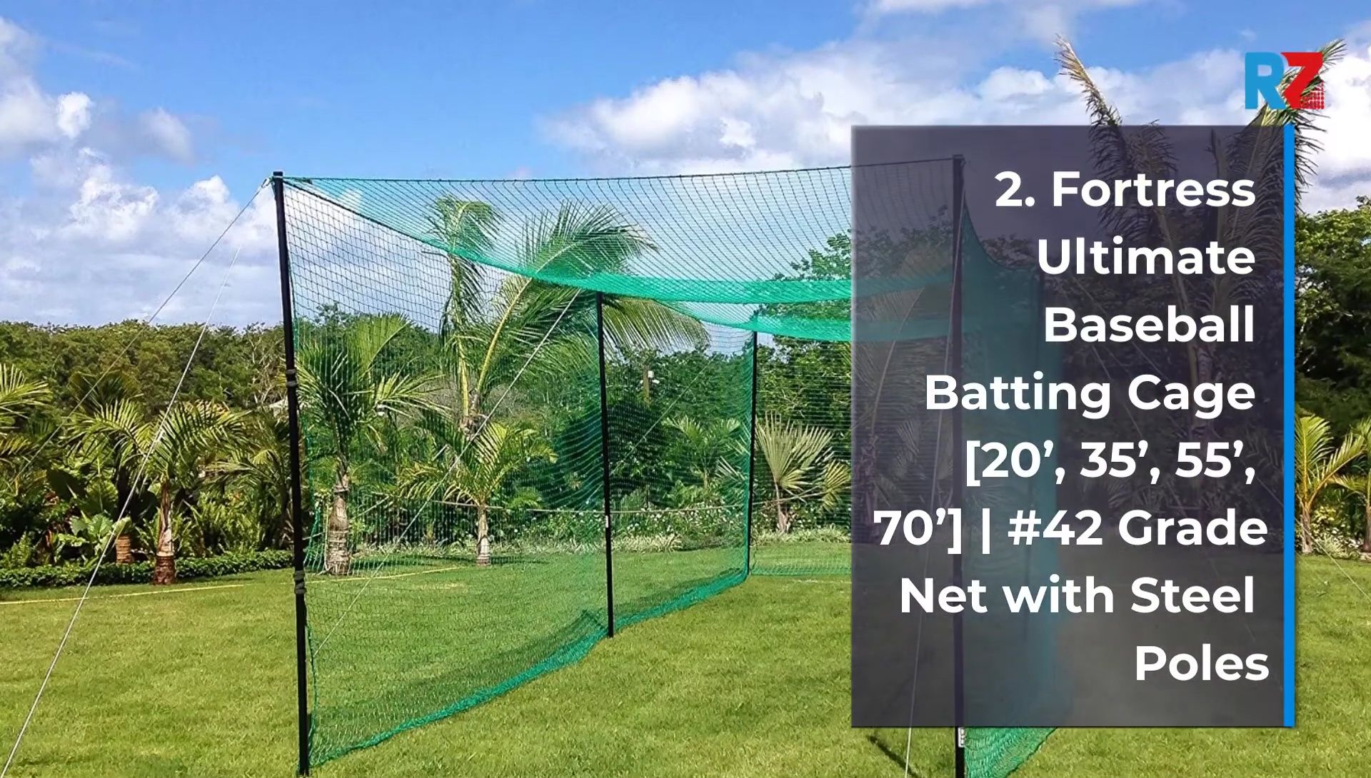 High-grade net with steel poles
