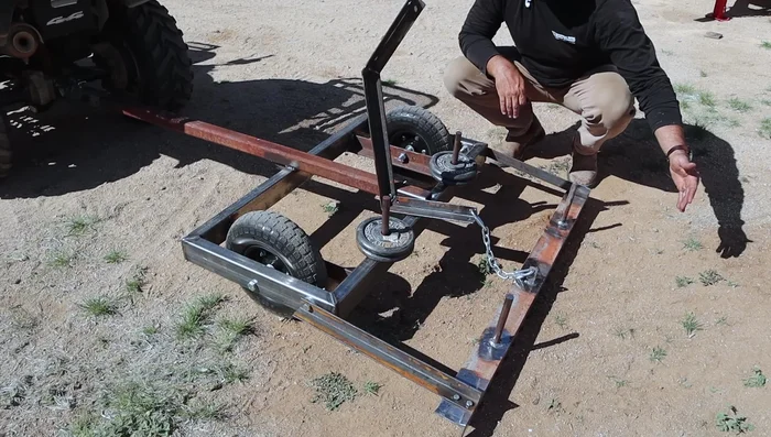 Construct a separate, heavier smoothing drag (a 'Ganon box') for use on rougher terrain. This will attach to existing posts.