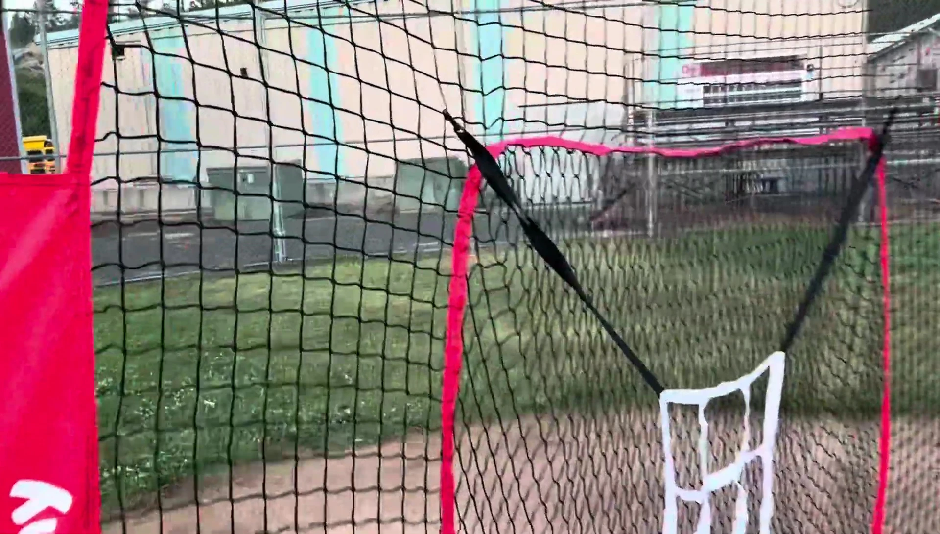 Close-up of the netting material and seams