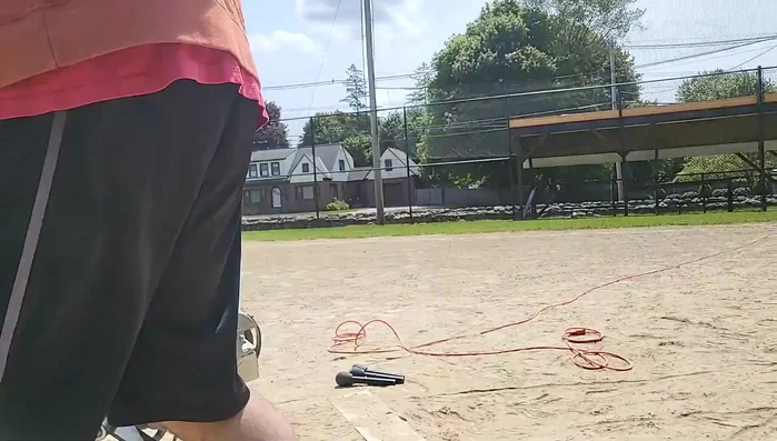 Remove the long handle and attach the short attachments. Pivot the machine down onto its three legs.