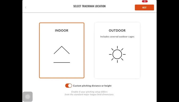 If using standard setup, you can skip step 4. For a standard setup, measure the distance from the pitcher's rubber to the tip of home plate (within one foot of accuracy). Adjust the height of the rubber (within one foot of accuracy).