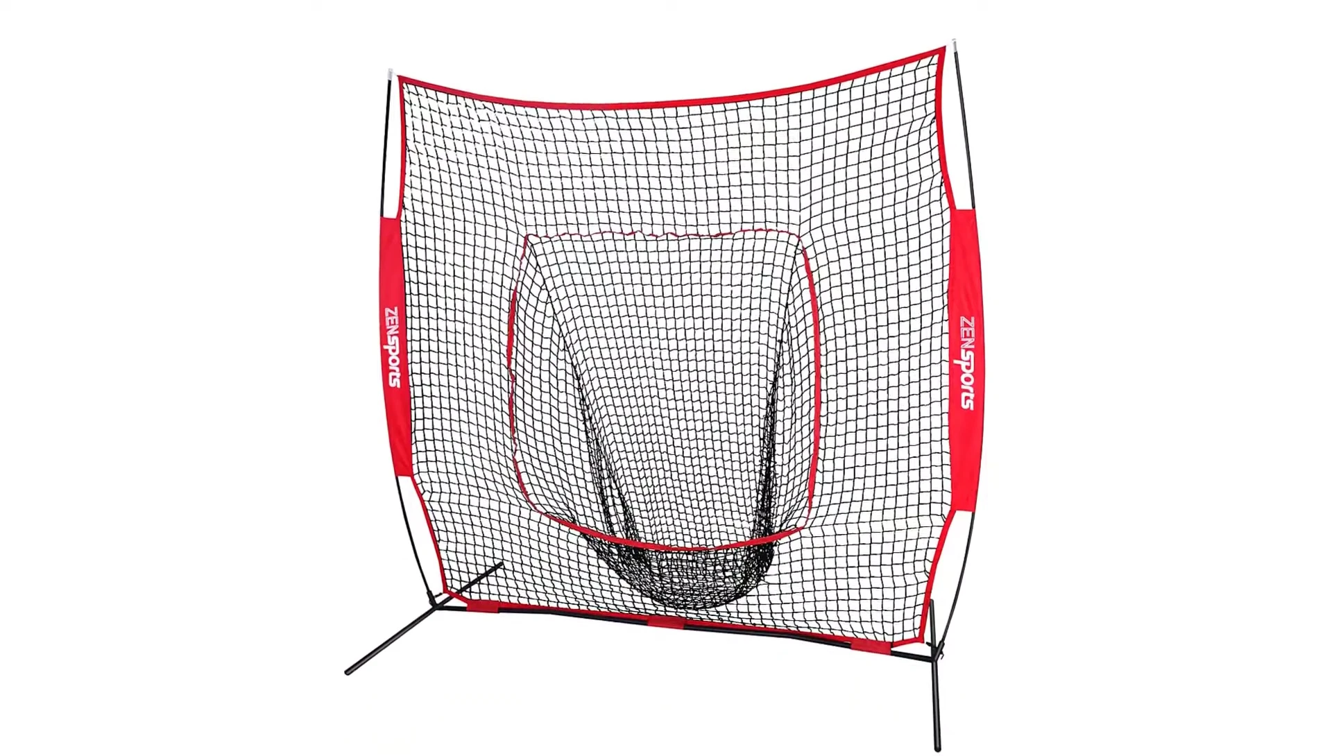 A montage of various softball hitting nets used in different settings