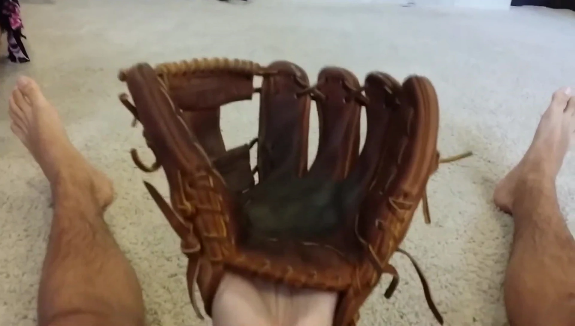 Final shot showcasing the well-worn but functional glove