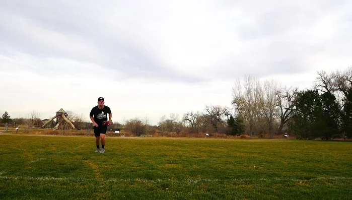 Running Guns: Sprint 5 yards, crow hop, throw. Long toss distance.