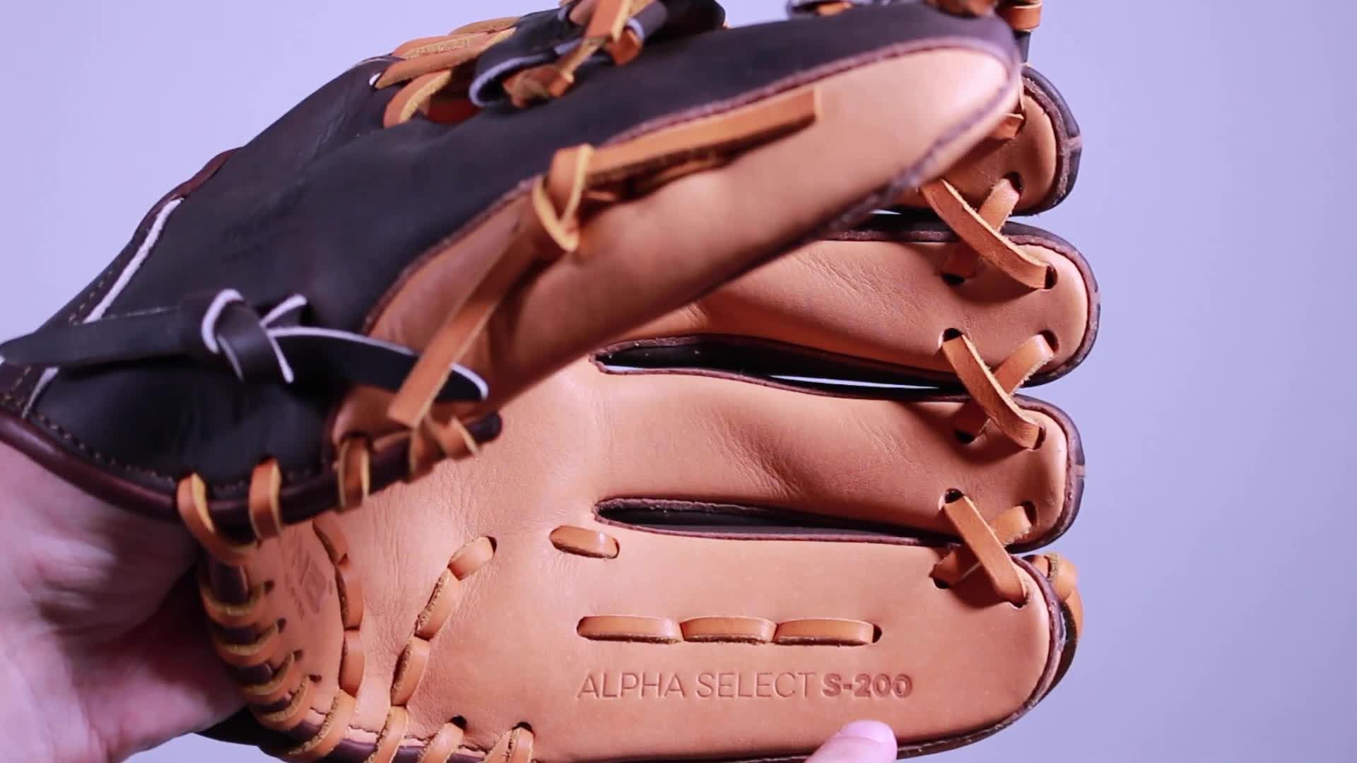 Close-up of the glove showcasing the American Kip leather