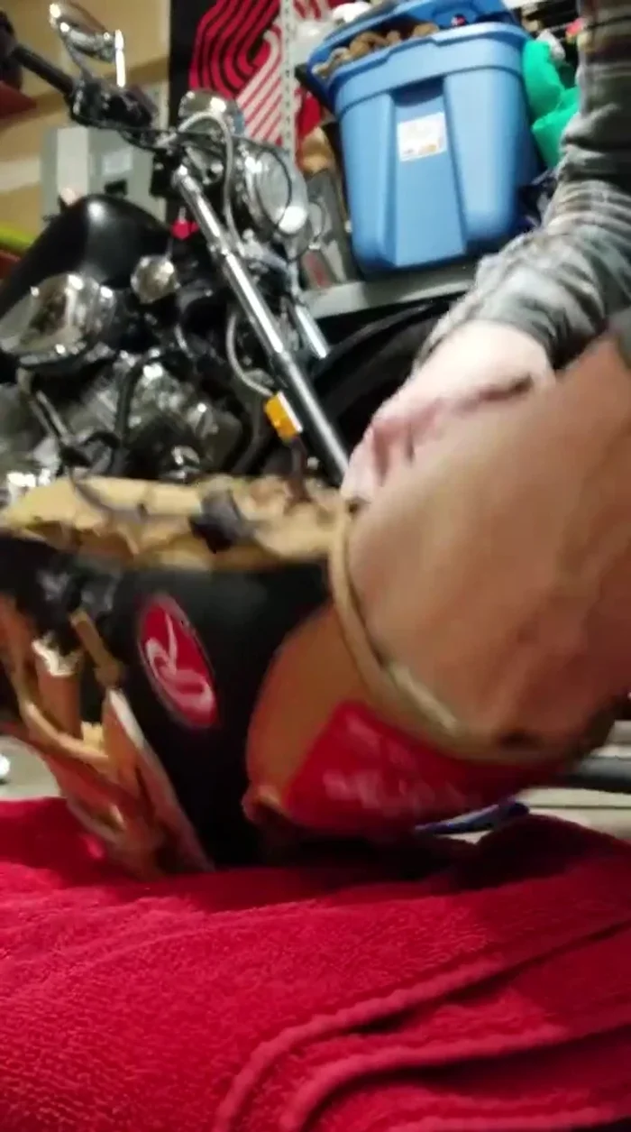 Continue forming and working the glove until it reaches your desired shape. Let it sit overnight.