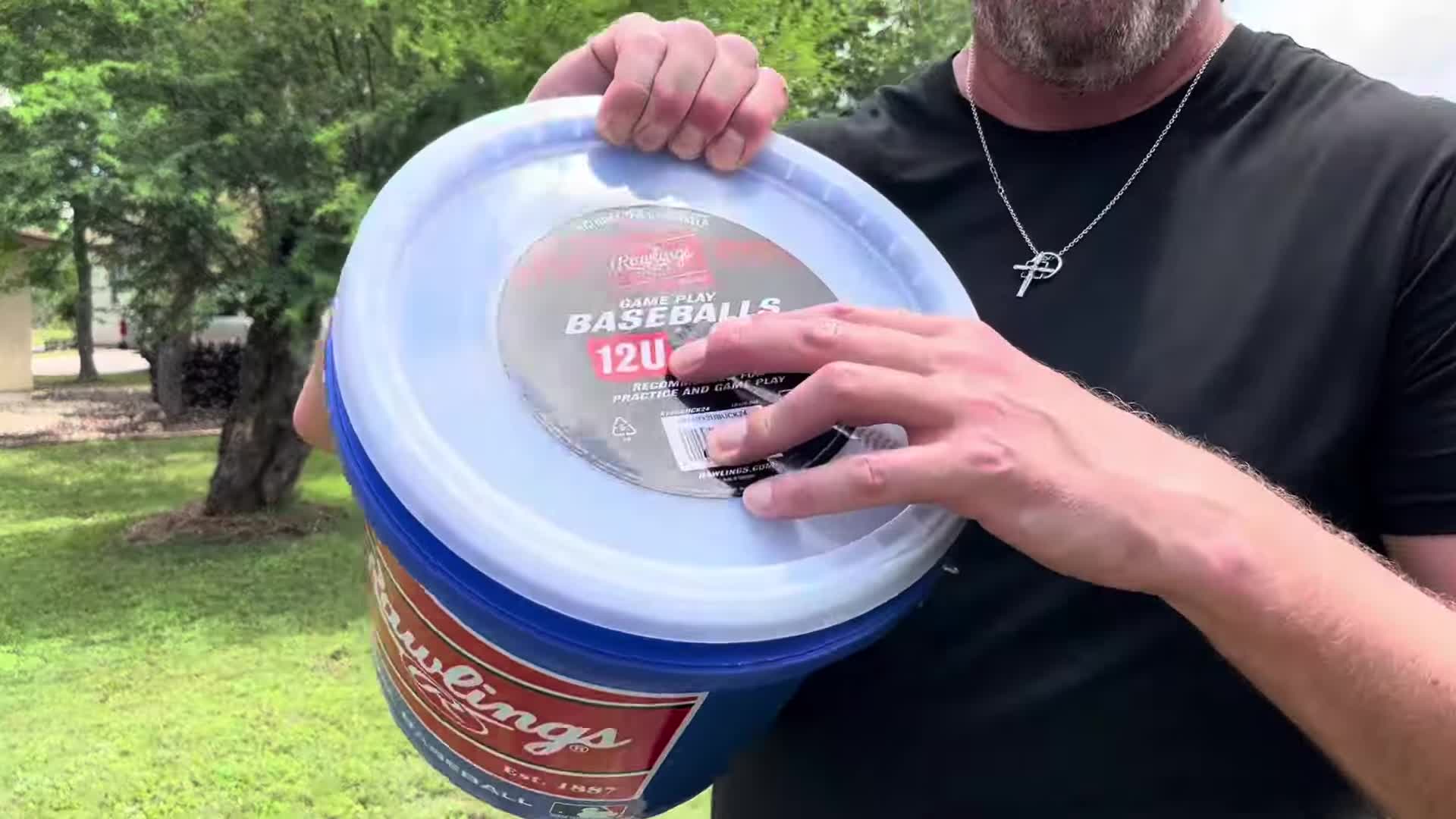 Close-up of Rawlings 12U baseballs