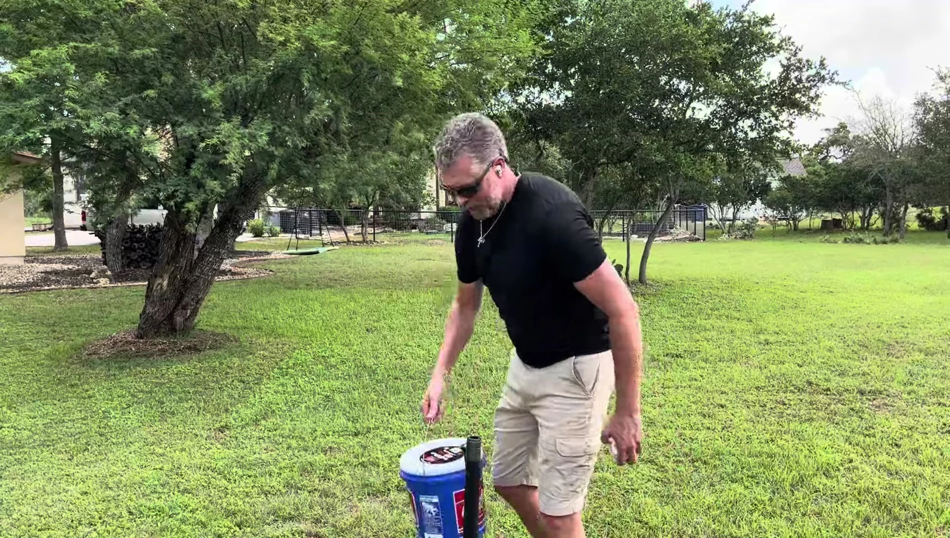 The bucket of baseballs
