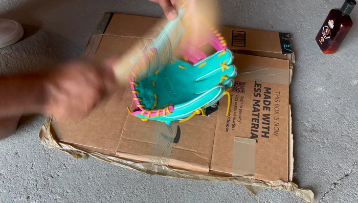 Address Creasing and Bubbling: If creasing or bubbling occurs in the palm, stop pounding and use the mallet to work these areas in.