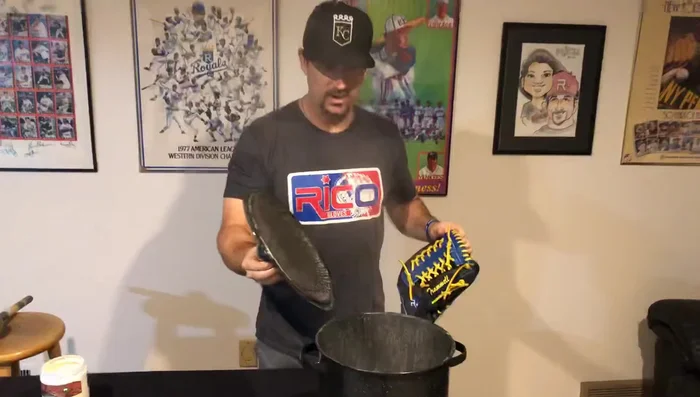 Place the conditioned glove into the steamer for approximately 40-45 seconds.