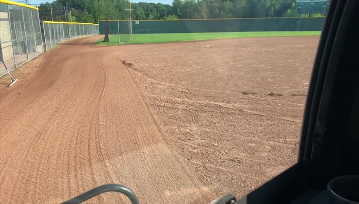 Continue Circular Passes: Continue the overlapping circular pattern, adjusting the circle's position to cover every inch of the infield.