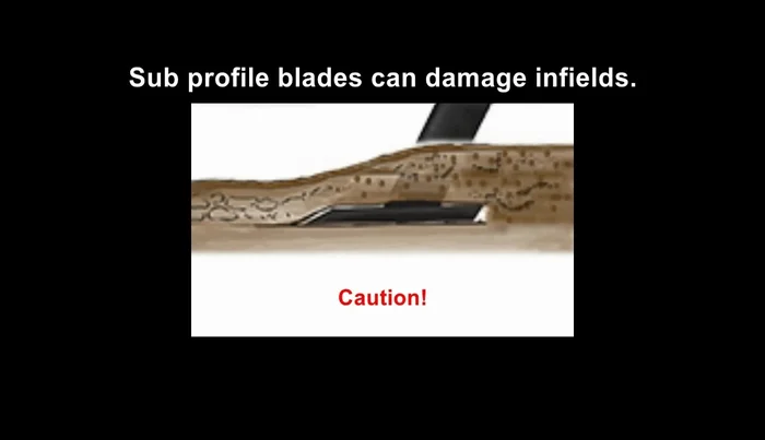 Pulverizing hard infields: Use the chisel or springtime scarifier to break up extremely hard infields.