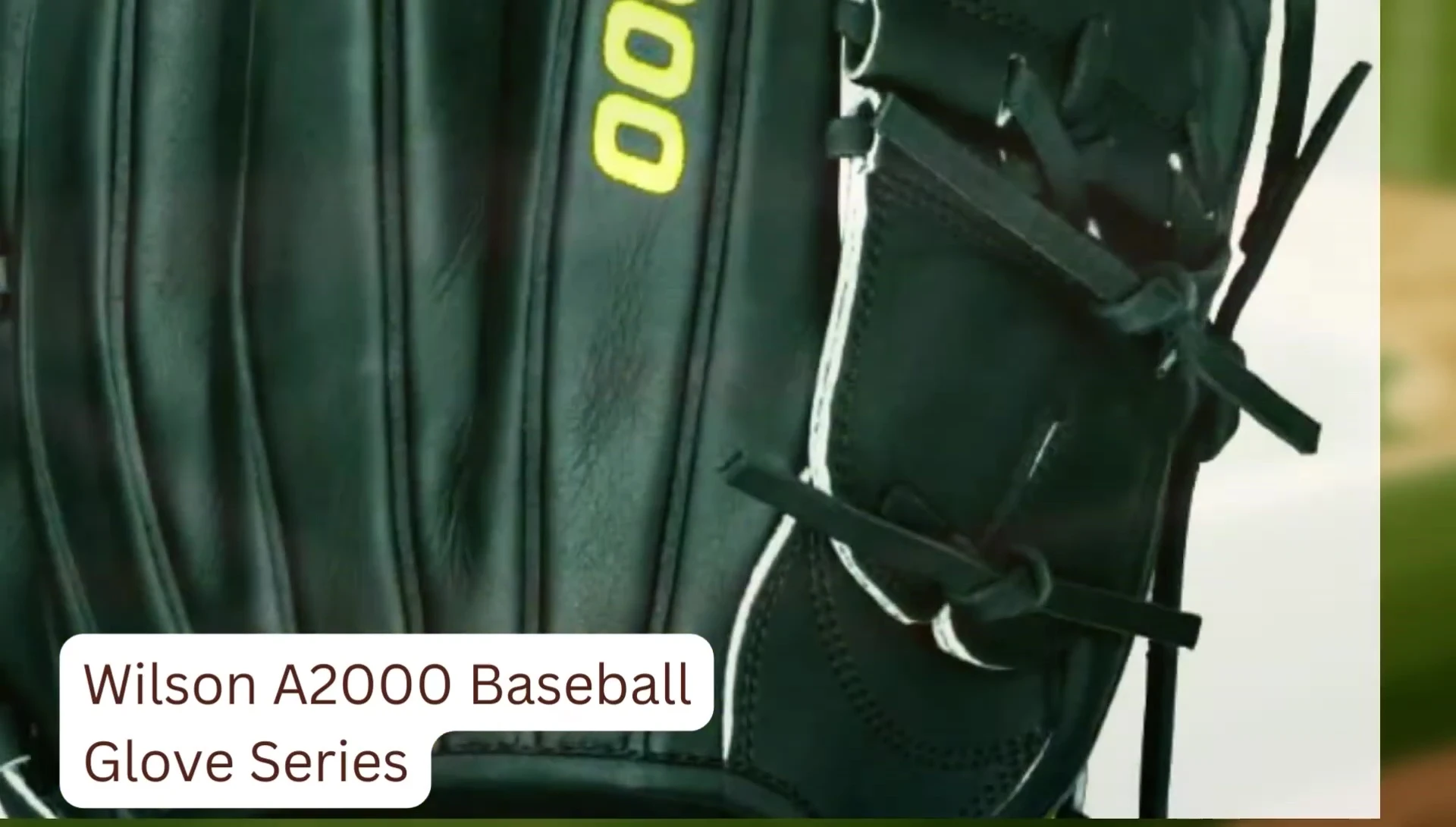 Close-up of the Wilson A2000 baseball glove.