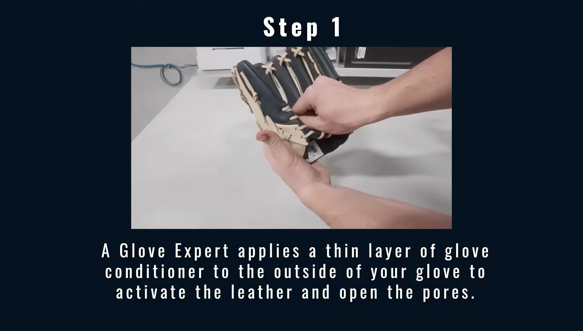 Image emphasizing the glove's leather material.