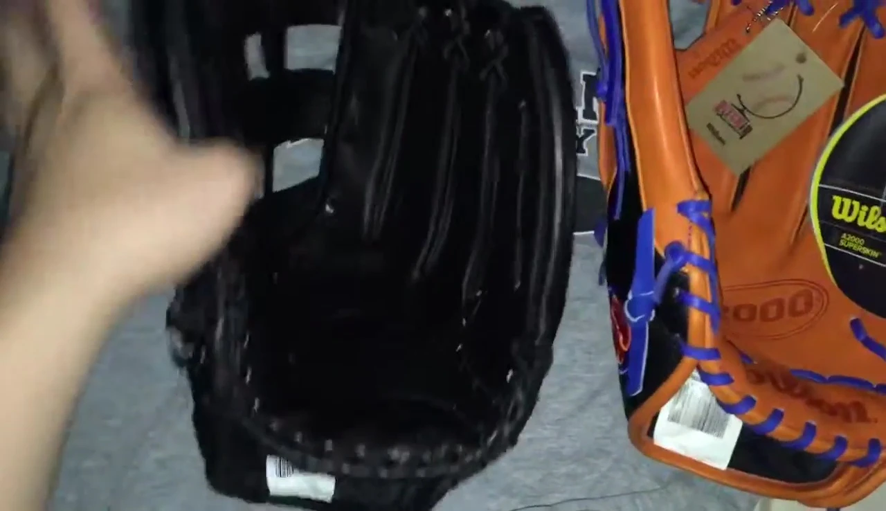 Close-up showcasing the traditional outfielder's glove pocket shape of the 12.5/12.75 model.