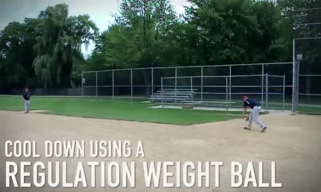 Switching back to a regulation ball for cool-down.