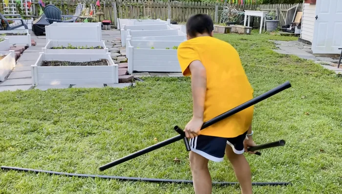 Attach the other side of the structure, mirroring the process of step 3.