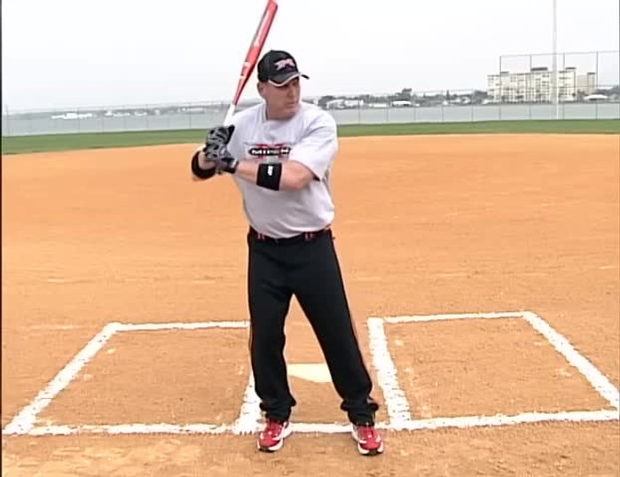 Keep your hands back, holding the bat head back.