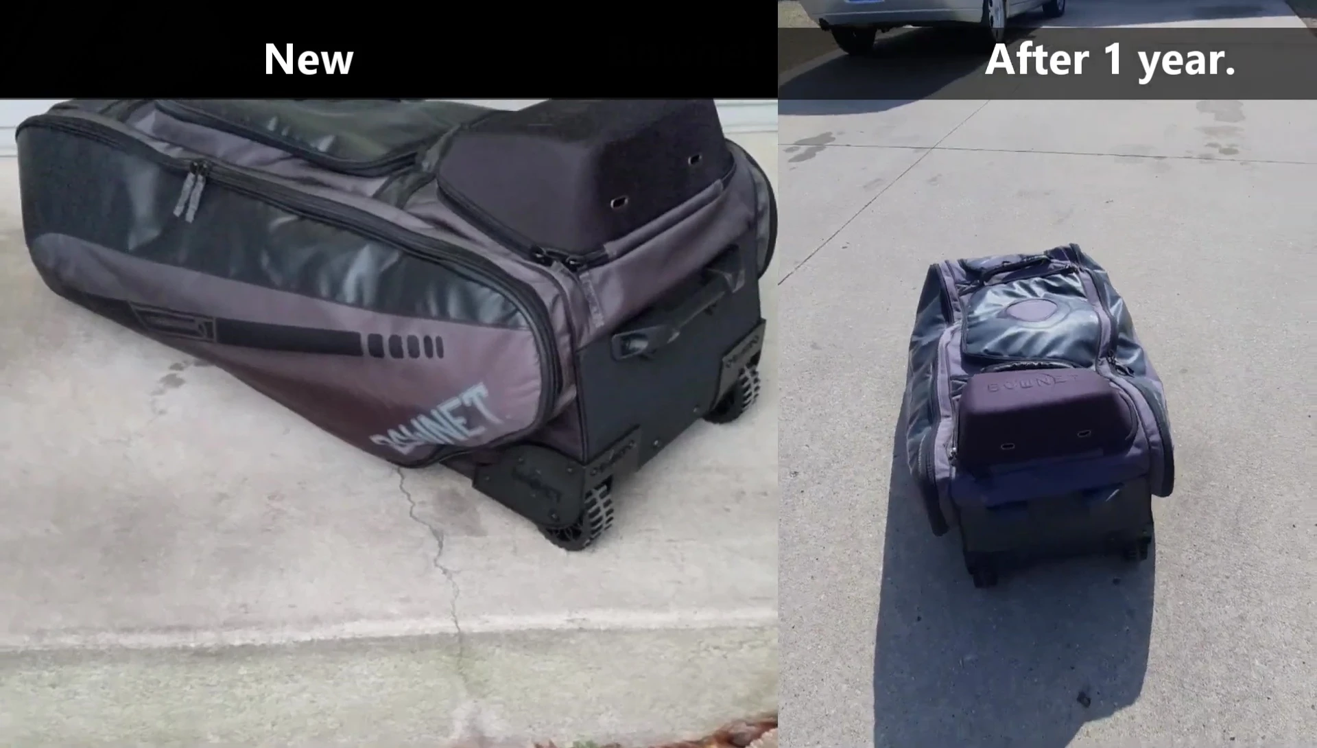 The bag in good condition after a full season of use