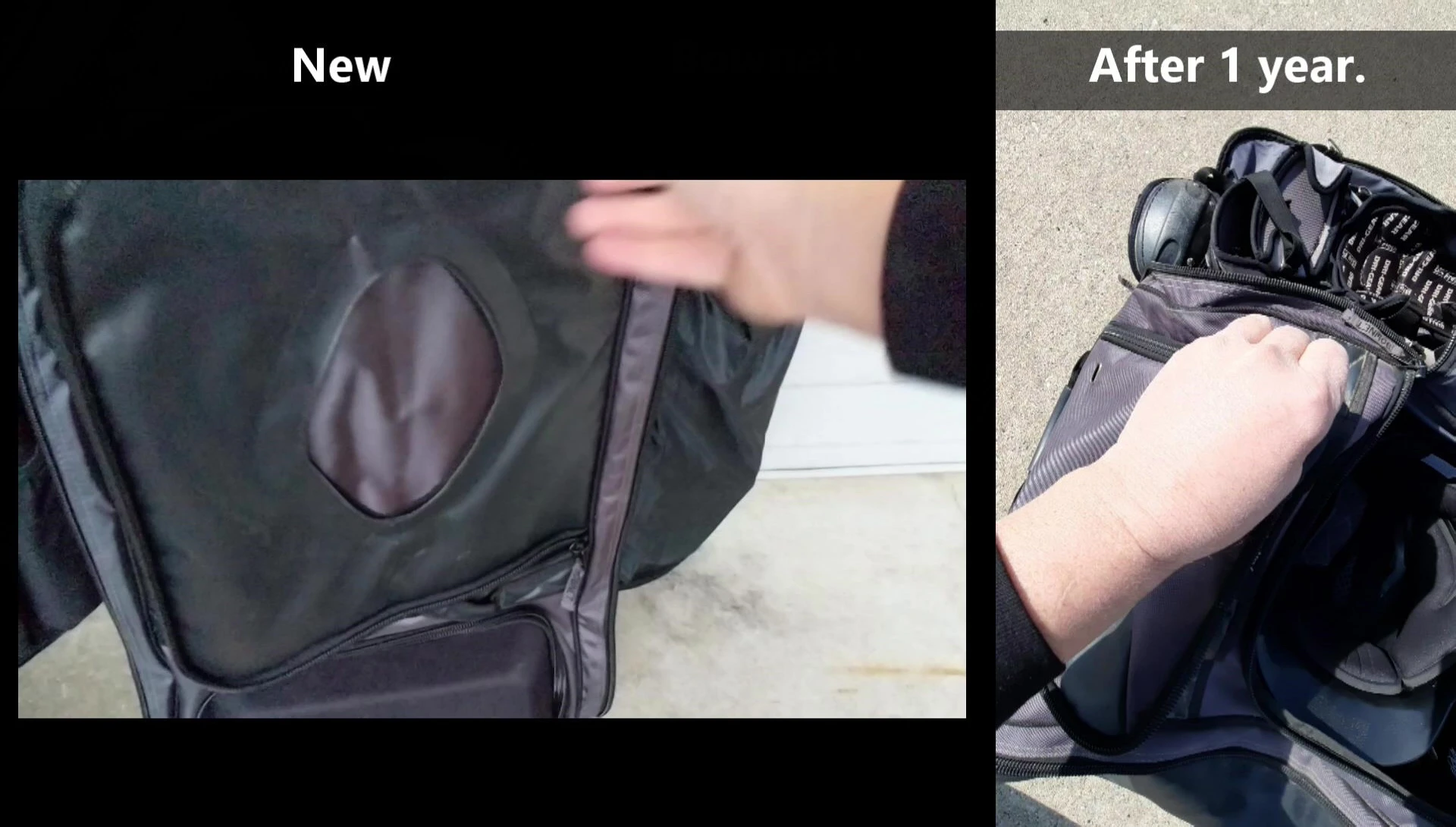 The bag after being run over by an SUV
