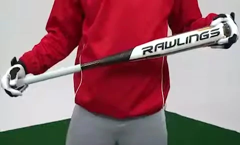 Close-up of the bat highlighting the weight distribution.