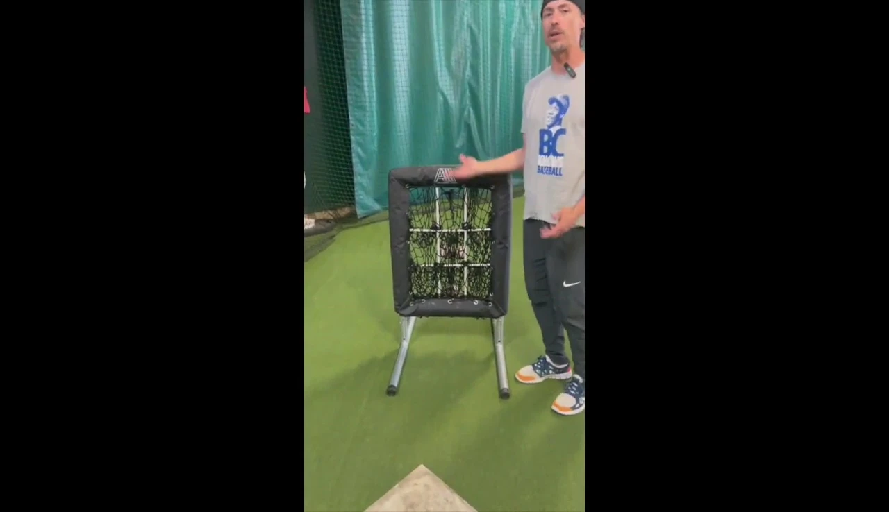 Shot showing the adjustable height notches on the net.
