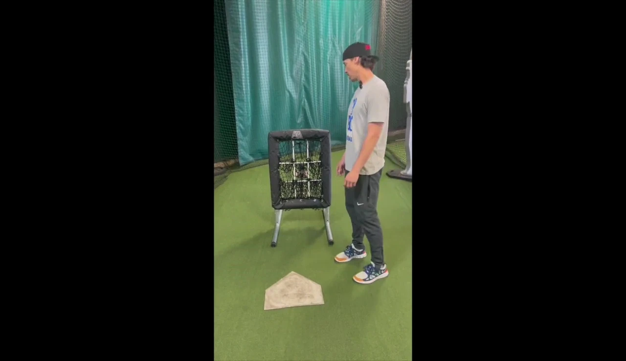 Shot showing the net in use during a practice session.