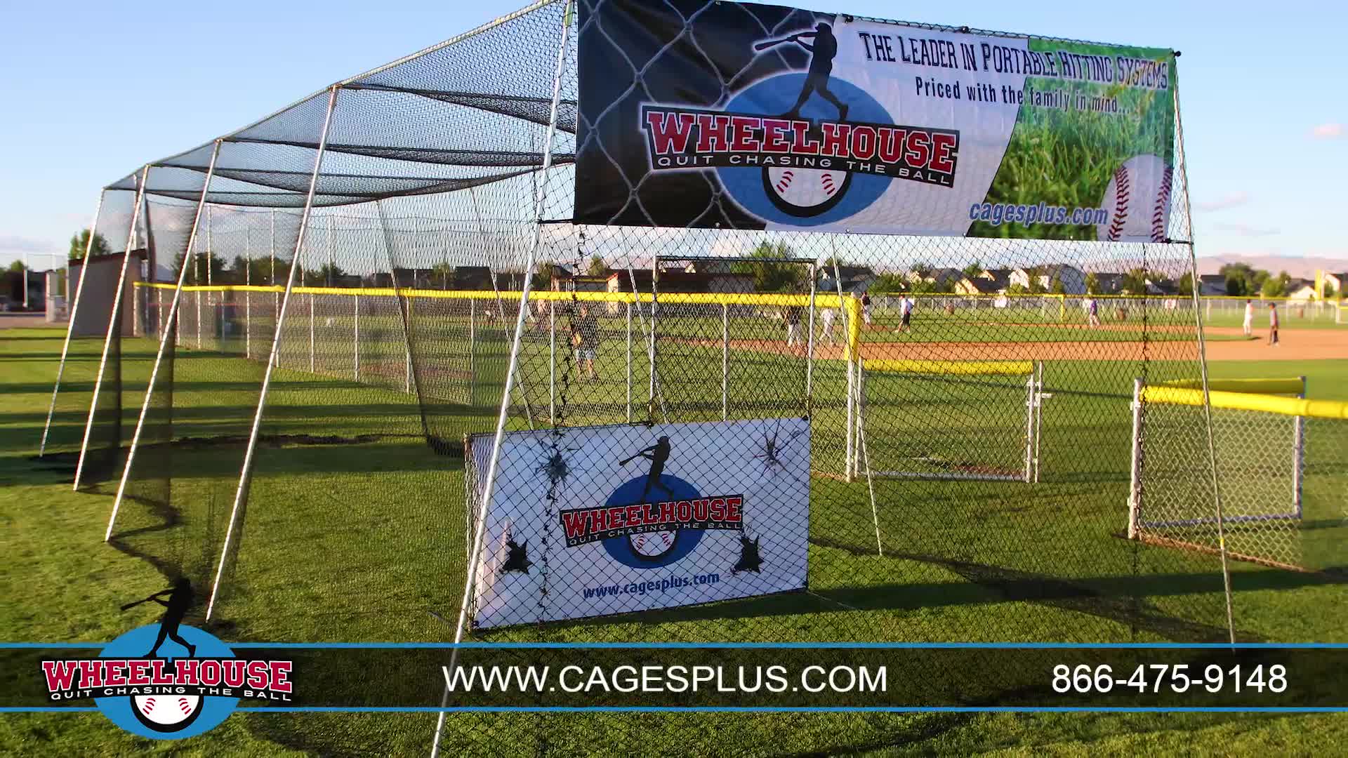 Image showcasing the sturdy construction of a Wheelhouse batting cage.