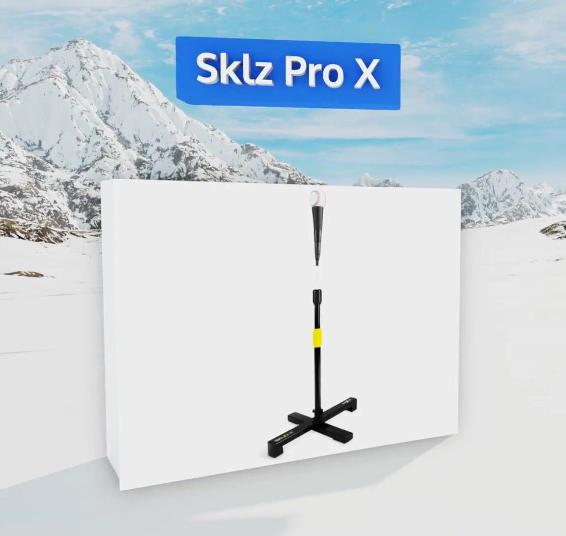 Skills Pro X batting tee demonstrating its folding base.