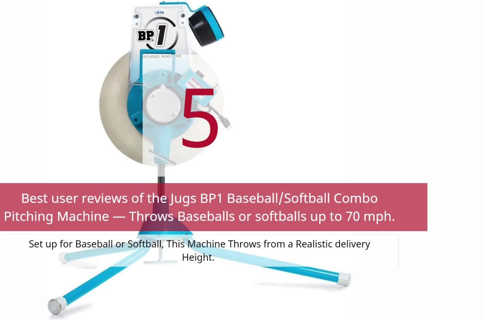 The pitching machine demonstrating its realistic delivery height