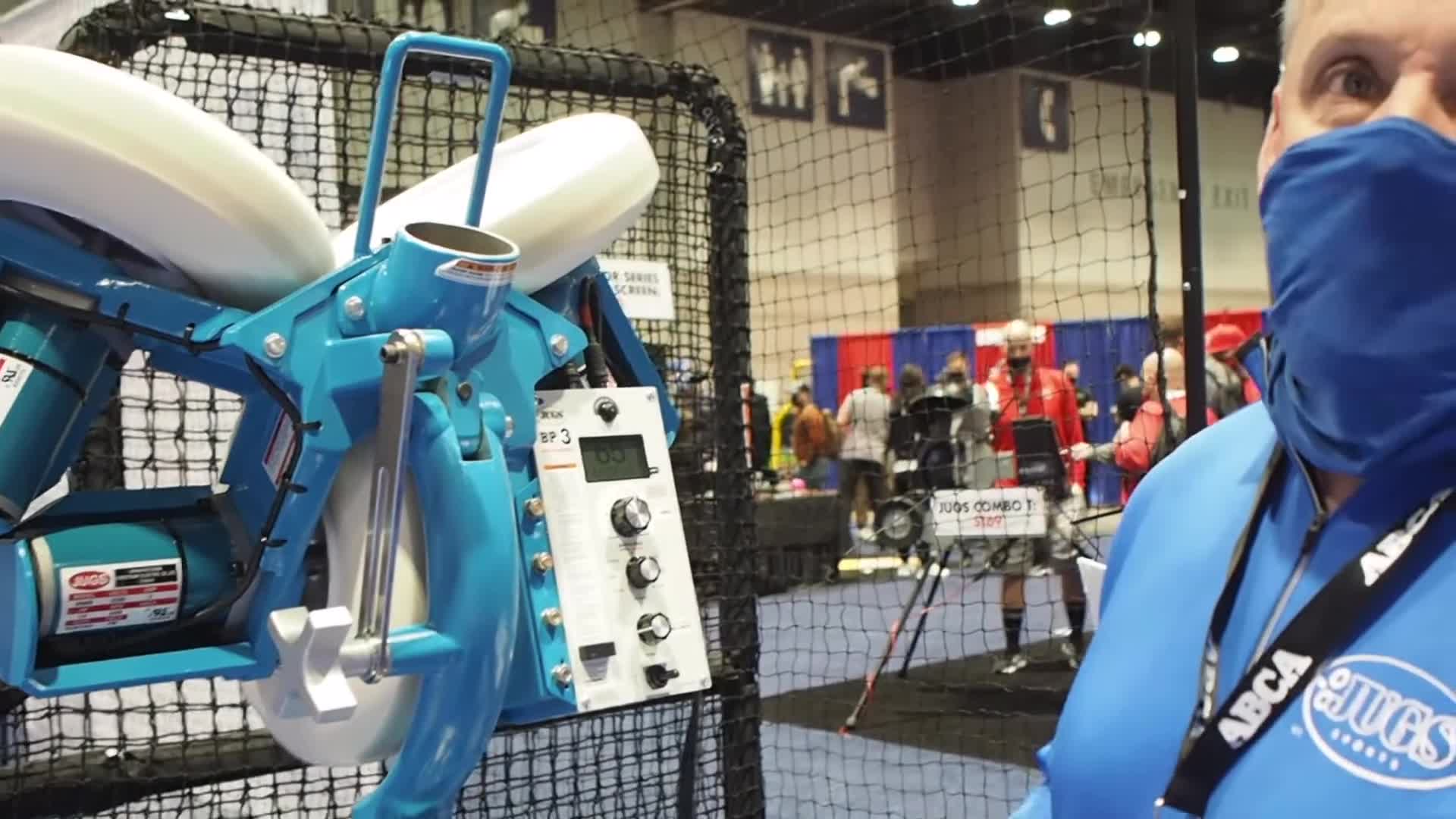 Overview of the Jugs BP3 pitching machine.