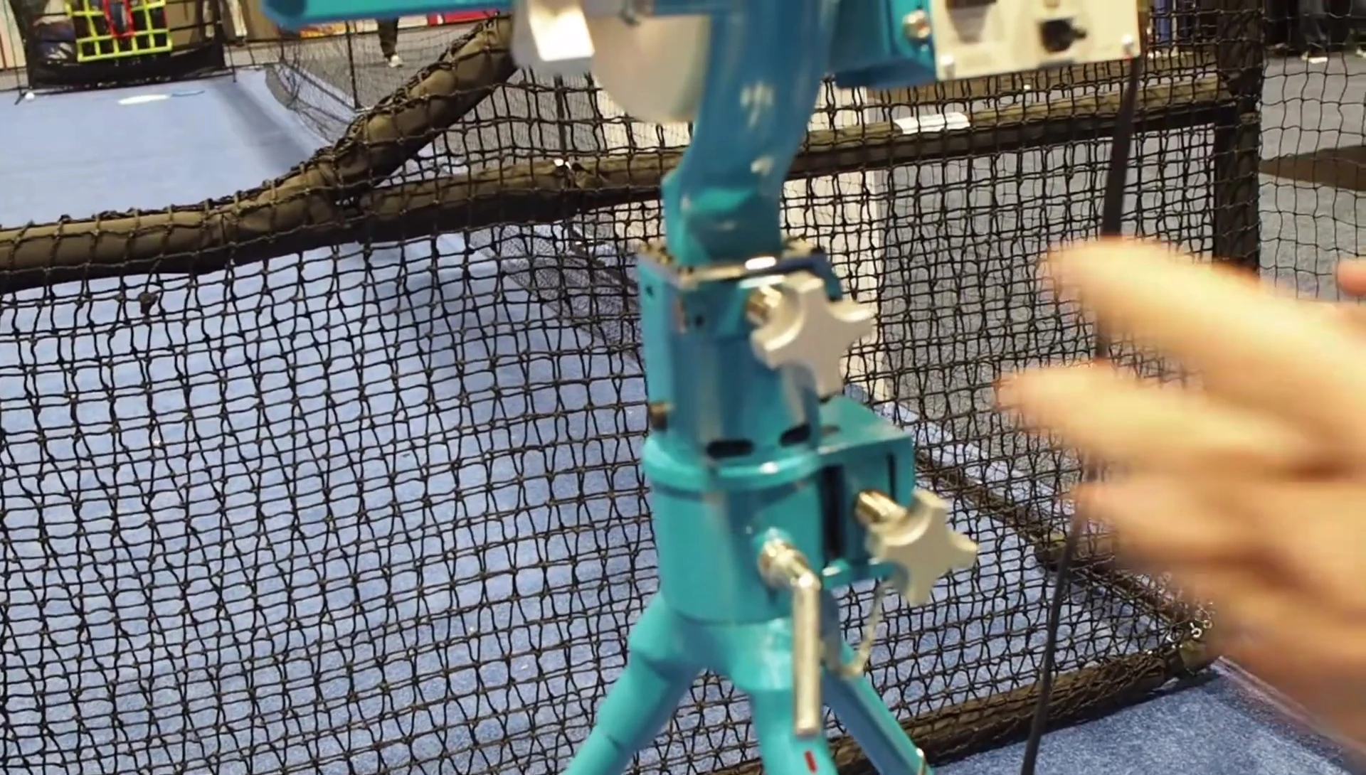 Demonstration of a right-handed curveball.