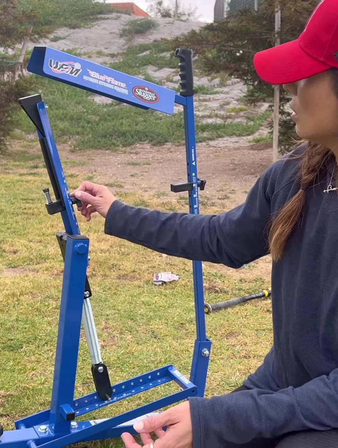 Overall shot of the pitching machine, emphasizing its ease of use and quality.