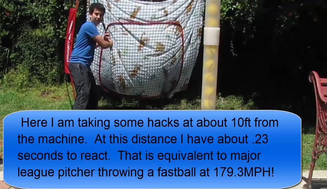 Testing the pitching machine speed