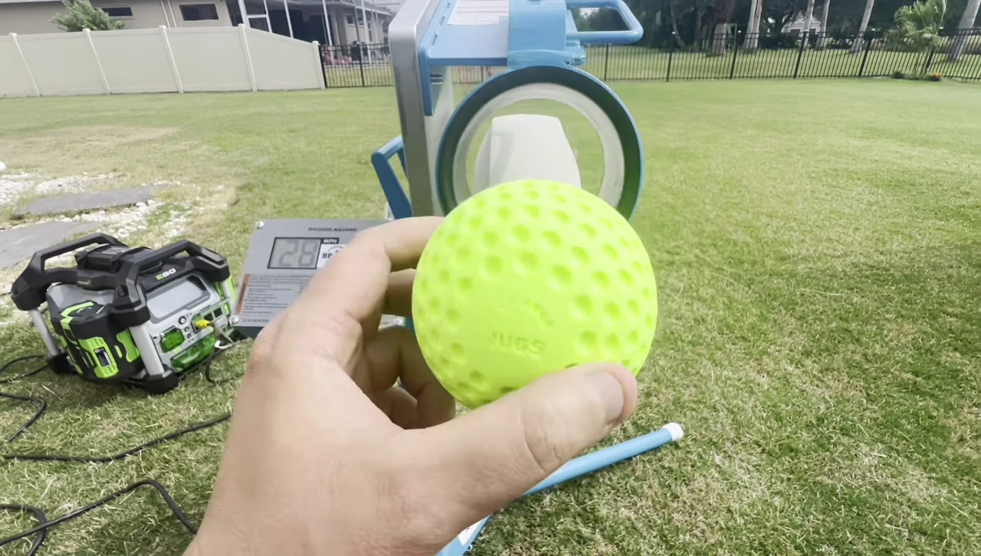 The Jugs BP1 in use for bunting practice