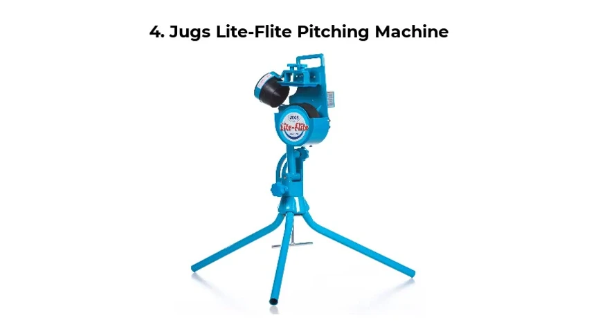 The Jugs Light Flight Pitching Machine in use