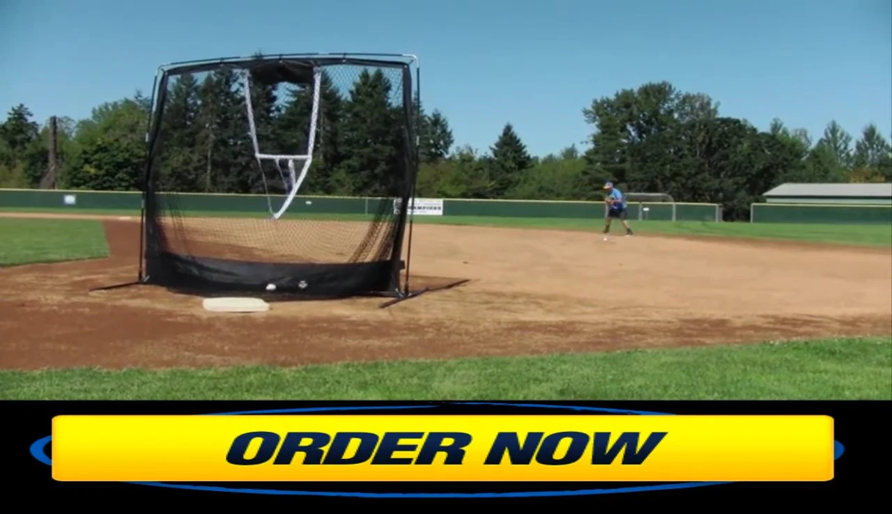 Close-up of the removable strike zone target on the Jugs Travel Screen.