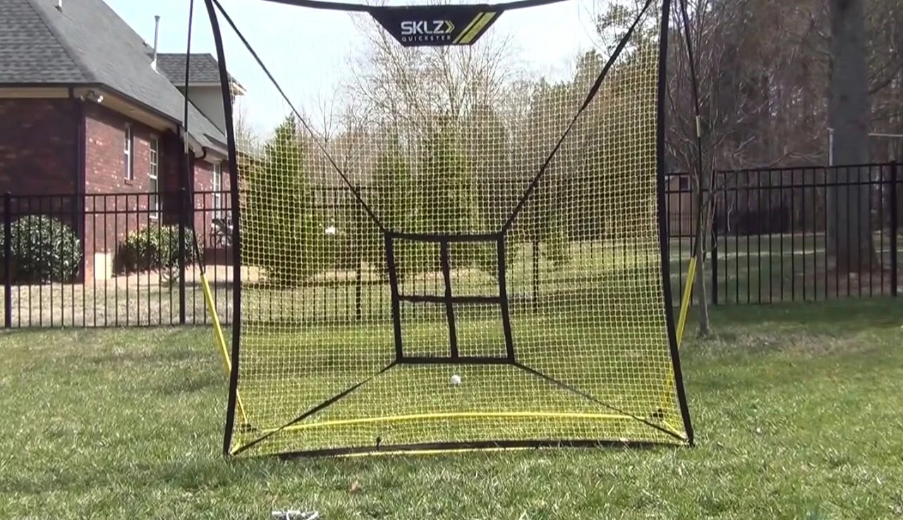 Close-up of the adjustable strike zone target.
