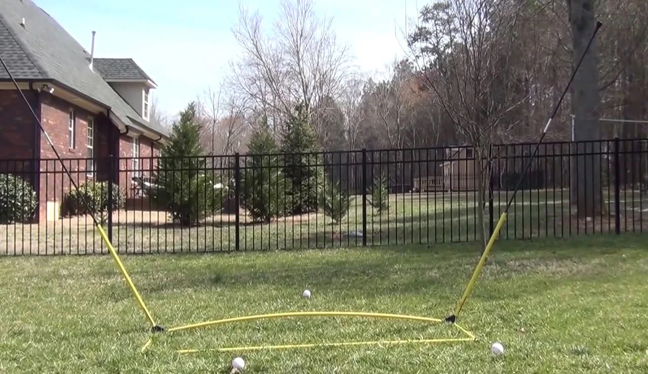 Switching from pitching net to hitting net.