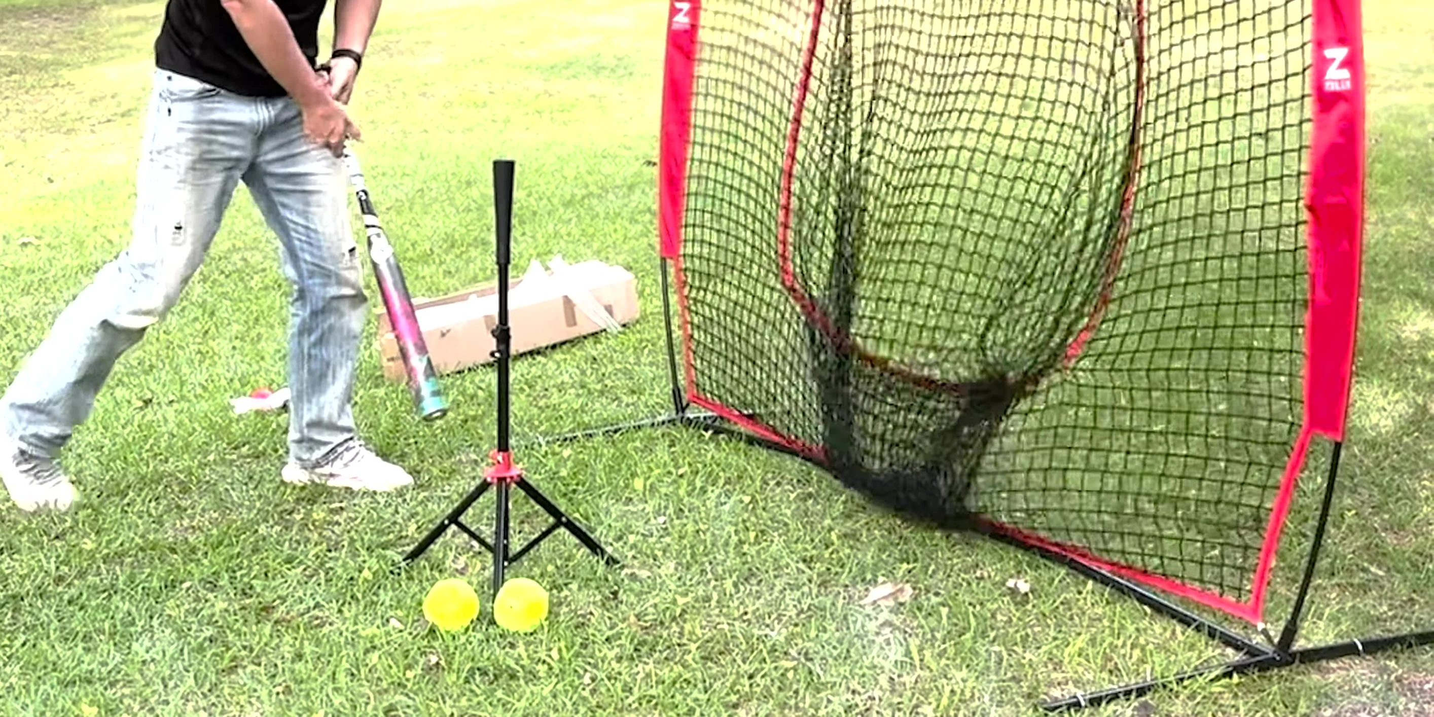 The net after several hits with stakes, showing stability.